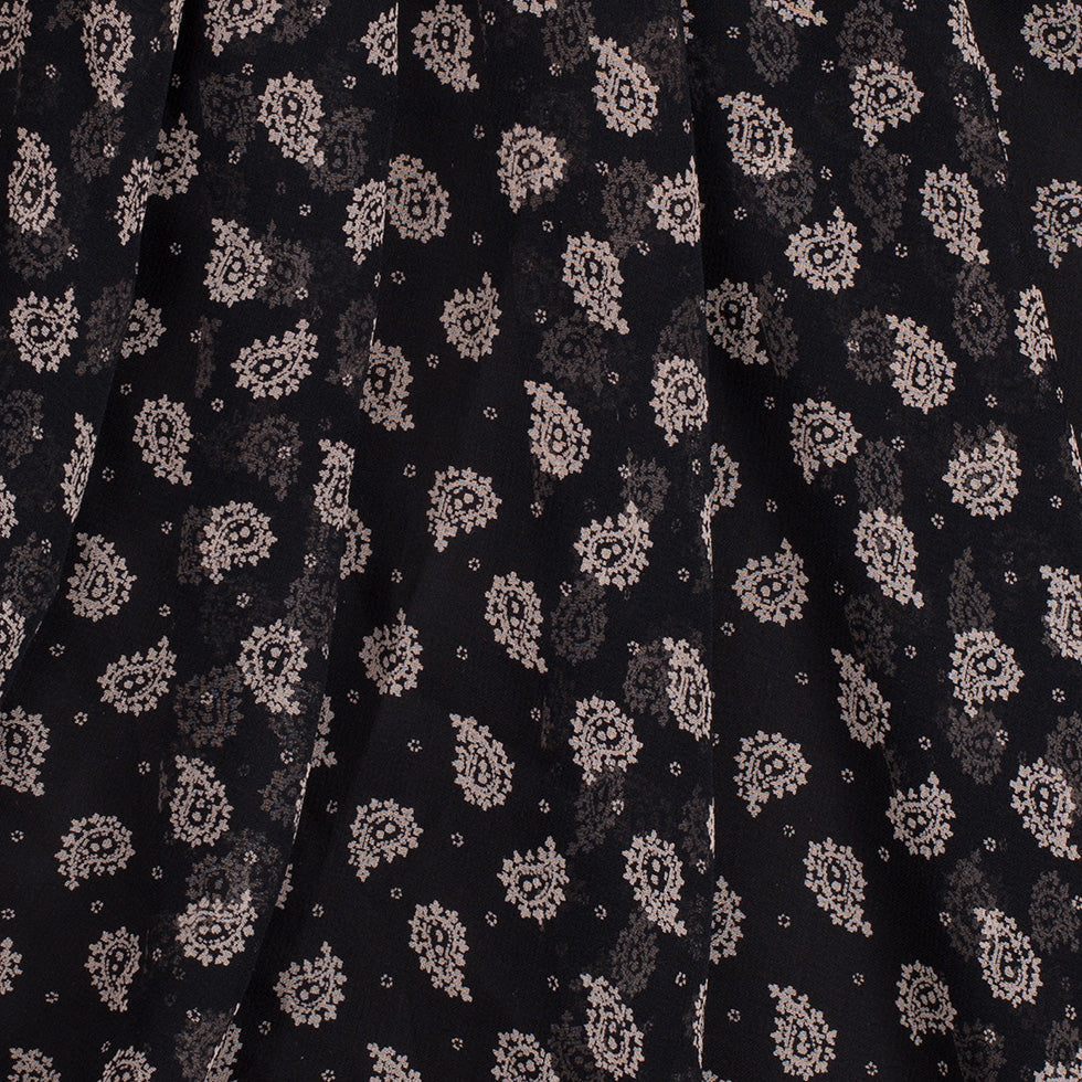 Jason Wu Black/Taupe Paisley Silk Chiffon