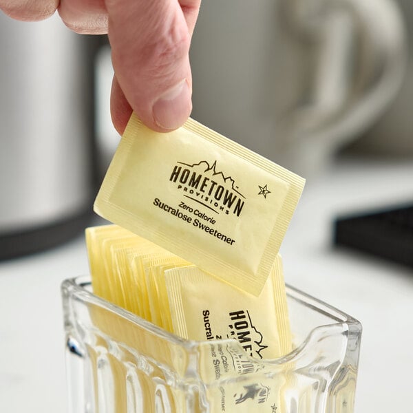 Hometown Provisions Yellow Sucralose Sugar Substitute Packet 1 Gram - 2,000/Case