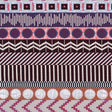 French Metallic Red/Beige Striped Geometric Jacquard