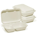 Molded Fiber Hinged Containers 9.5" x 6.25" x 2.75"