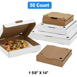 Sturdy White Pizza Boxes 14" x14"x 1.625"
