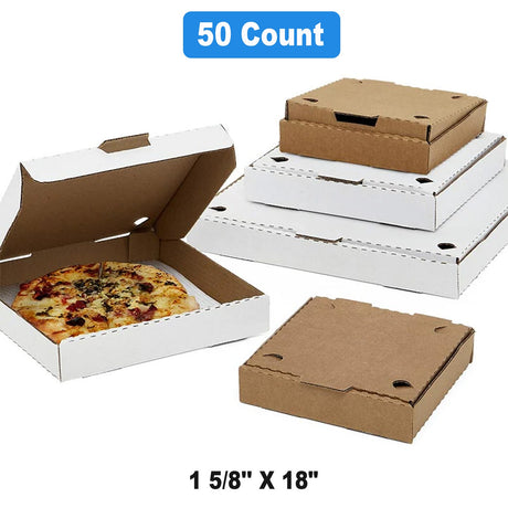 Heavy Duty WhitePizza Boxes 18" x 18" x 1.625"