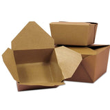 Paper Mart Kraft Take-Out Boxes 5.13" x 4.3/8" x 2.5" Convenient Food Storage