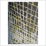 J. Mendel Silver and Macaw Green Abstract Burnout Organza Panel