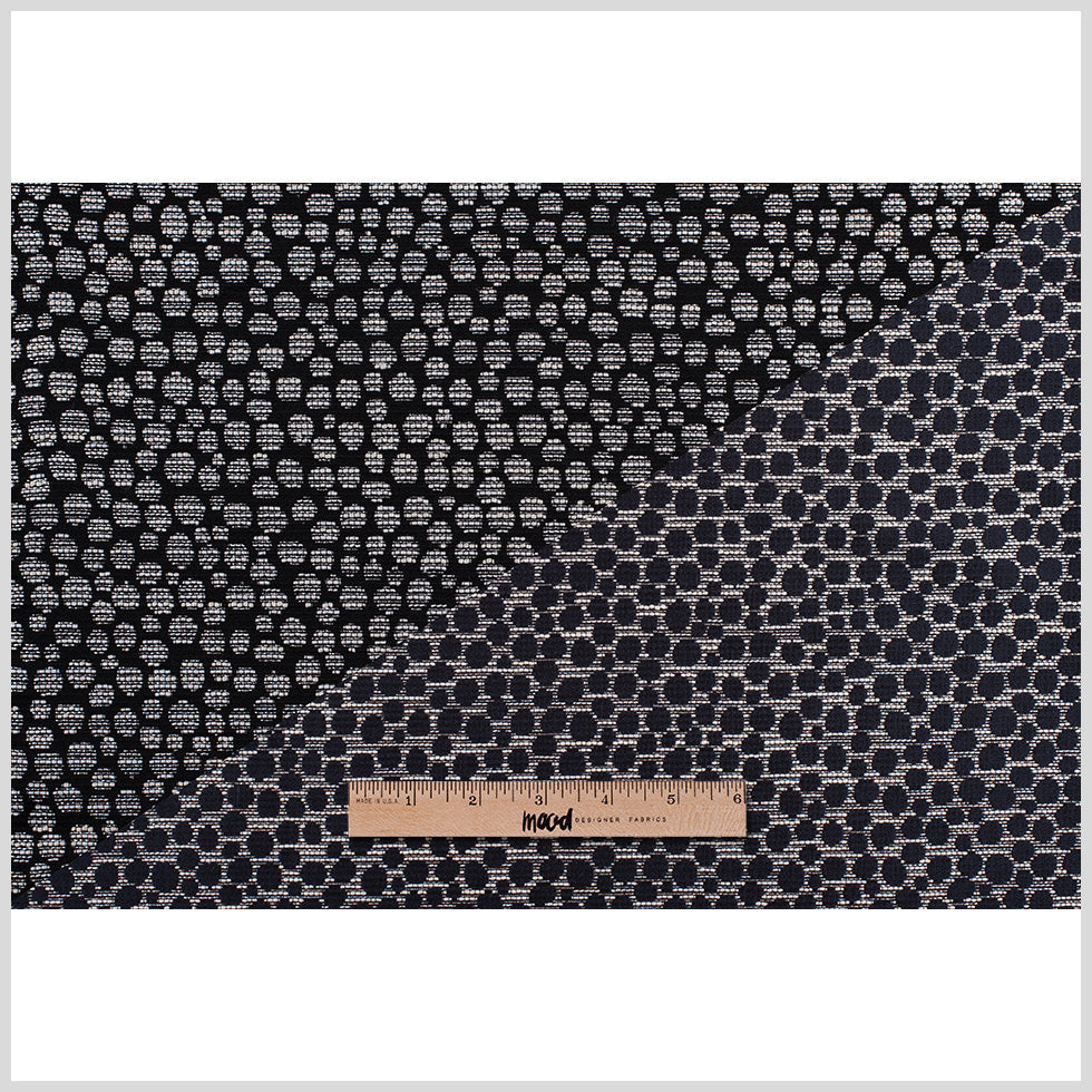 Black/Navy Metallic Polyester Jacquard