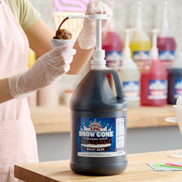 Carnival King 1 Gallon Root Beer Snow Cone Syrup - 4/Case
