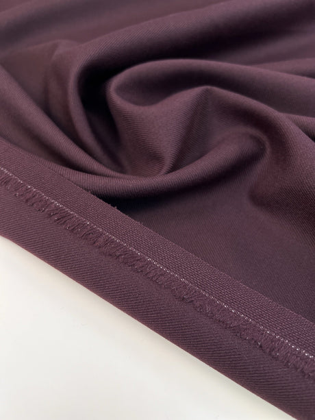 Wool Tweed Fabric Purple Shade