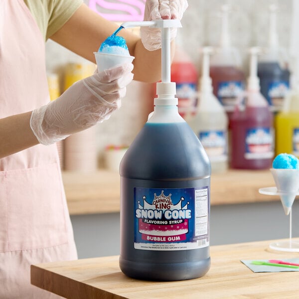 Carnival King 1 Gallon Bubble Gum Snow Cone Syrup - 4/Case