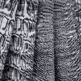 White/Black Abstract Stripes Slubbed Cotton-Poly Woven