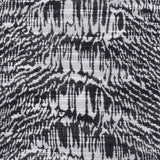 White/Black Abstract Stripes Slubbed Cotton-Poly Woven