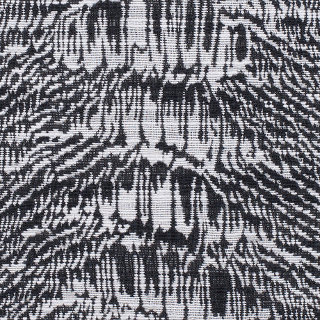 White/Black Abstract Stripes Slubbed Cotton-Poly Woven