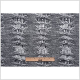 White/Black Abstract Stripes Slubbed Cotton-Poly Woven