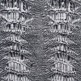 White/Black Abstract Stripes Slubbed Cotton-Poly Woven