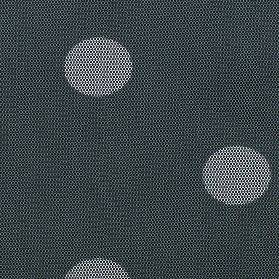 Grey/White Polka Dot Polyester Netting/Mesh