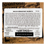 Tres Picosos Foil-Wrapped Bacon Breakfast Burrito 8 oz. - 20/Case