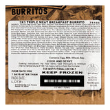 Tres Picosos Foil-Wrapped 3X3 Triple Meat Breakfast Burrito 8 oz. - 20/Case
