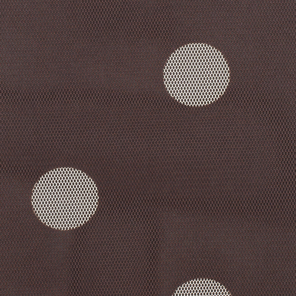 Brown/Ivory Polka Dot Polyester Mesh