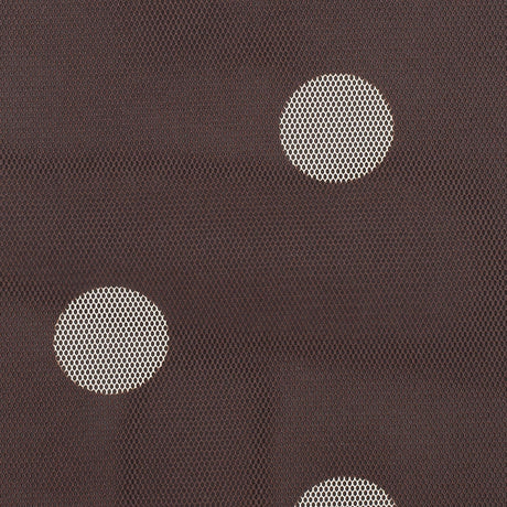 Brown/Ivory Polka Dot Polyester Mesh