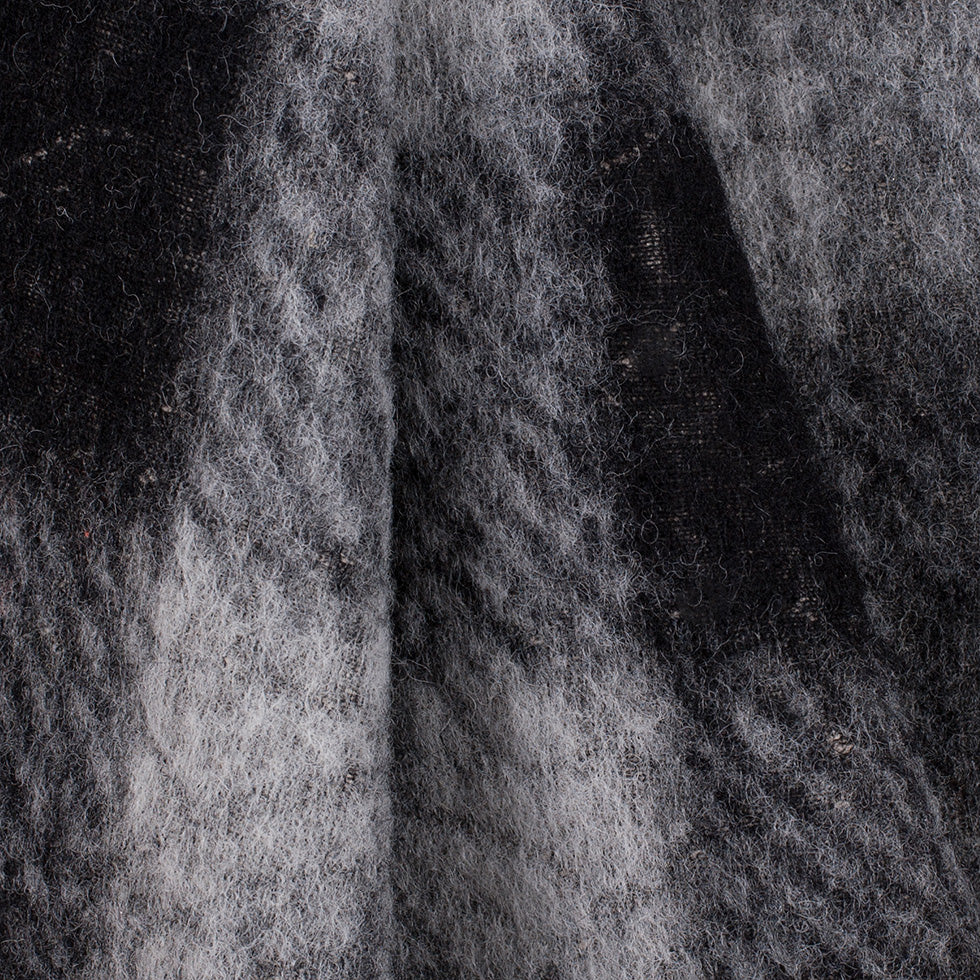 Small Gray/Ivory Bonded Lamb Leather and Felted Wool