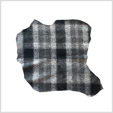 Small Gray/Ivory Bonded Lamb Leather and Felted Wool