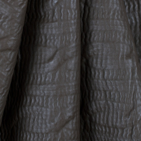 Medium Brown/Black Textural Bonded Lamb Leather and Wool