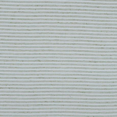 Green and White Bengal Striped Cotton Tweed