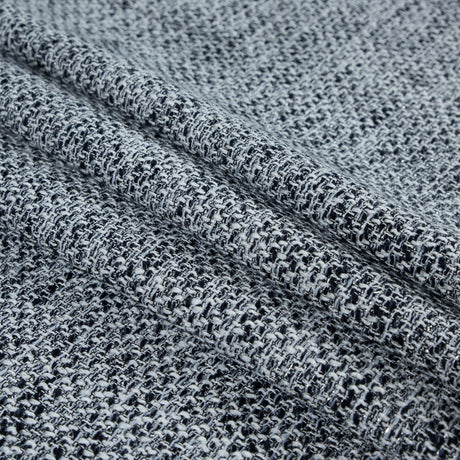White, Navy and Gray Cotton Tweed