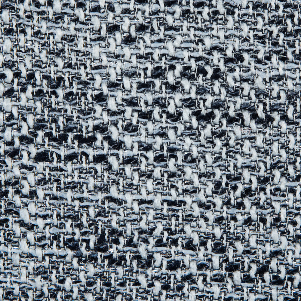 White, Navy and Gray Cotton Tweed