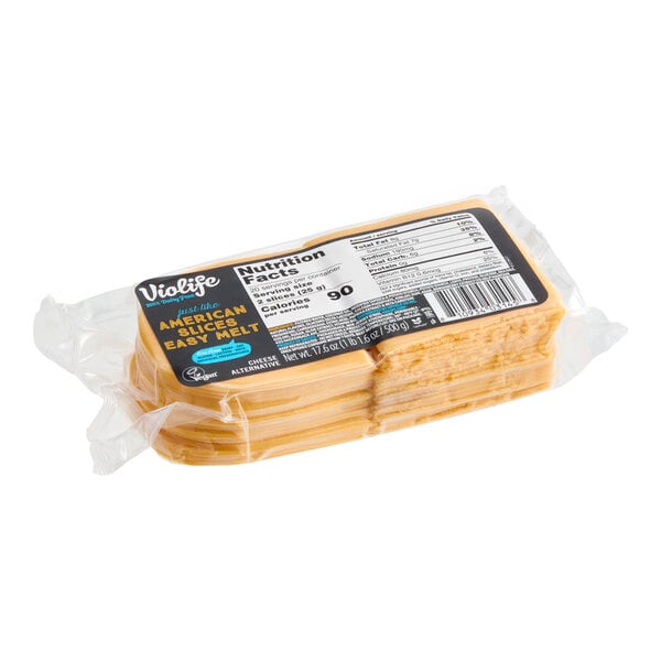Violife Just Like Easy-Melt American Vegan Cheese Slices 1.1 lb. - 6/Case