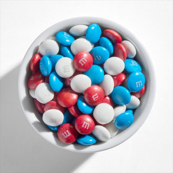 M&M's® Milk Chocolate Red, White, and Blue Whole Topping 25 lb.