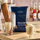 Capora Brown Sugar Cinnamon Frappe Mix 3.5 lb. - 5/Case