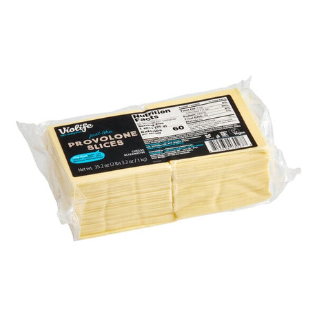 Violife Just Like Provolone Vegan Cheese Slices 2.2 lb. - 5/Case