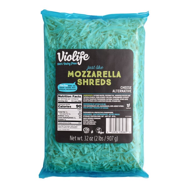Violife Just Like Mozzarella Vegan Cheese Shreds 2 lb. - 5/Case