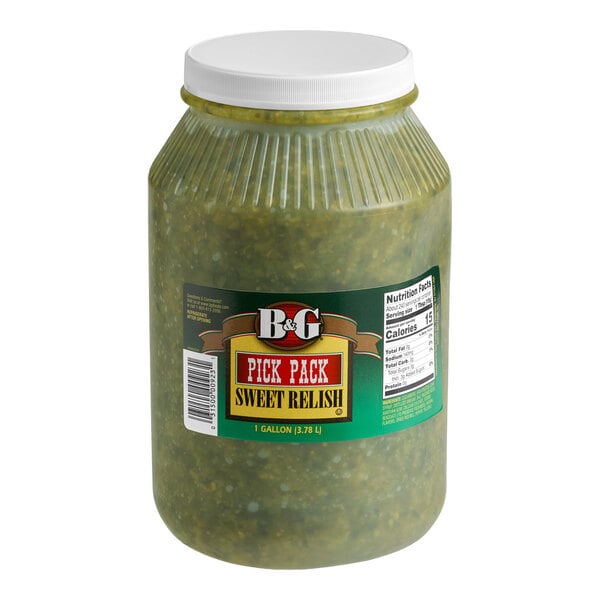 B&G San-Del 1 Gallon Sweet Relish - 4/Case