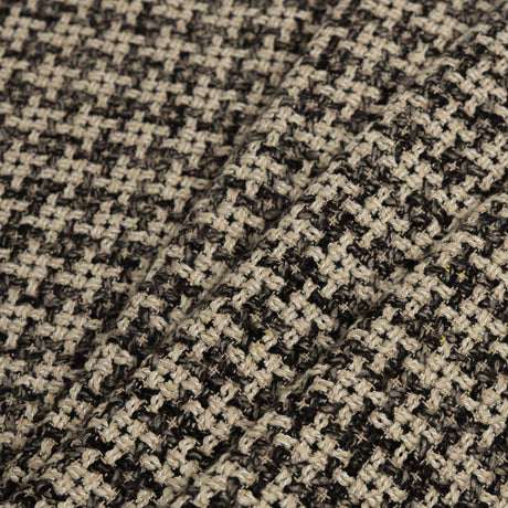 Natural/Black Checked Blended Wool Woven