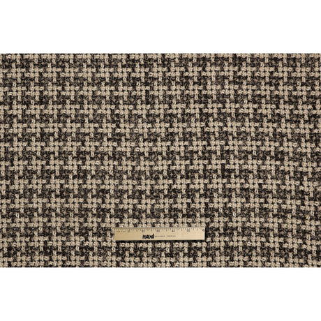 Natural/Black Checked Blended Wool Woven