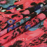 Pink/Green Collaged Floral Digitally Printed Stretch Neoprene/Scuba Knit