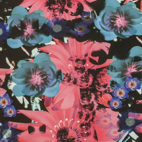 Pink/Green Collaged Floral Digitally Printed Stretch Neoprene/Scuba Knit
