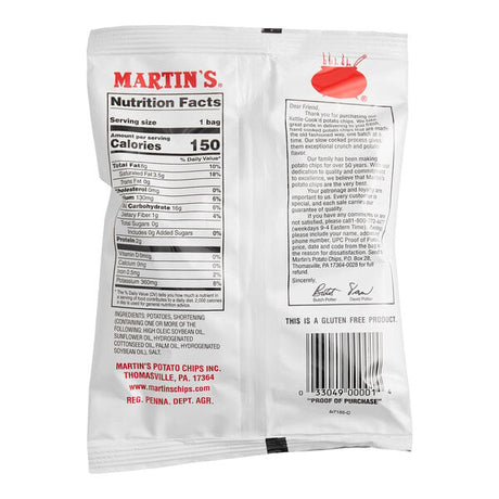 Martin's Kettle-Cook'd Potato Chips 1 oz. Bag - 60/Case