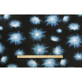 Blue/Black X-Ray Floral Digitally Printed Stretch Neoprene/Scuba Knit