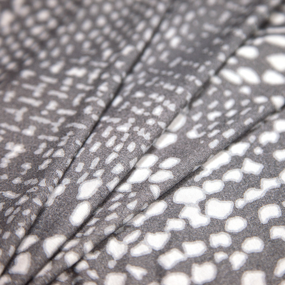 Gray/White Spotted Stretch Rayon Jersey Knit