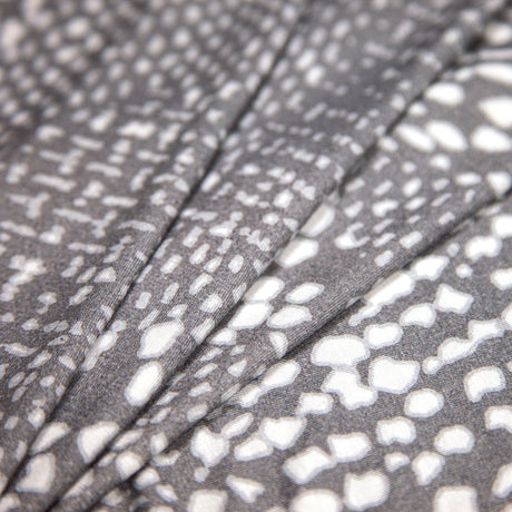 Gray/White Spotted Stretch Rayon Jersey Knit