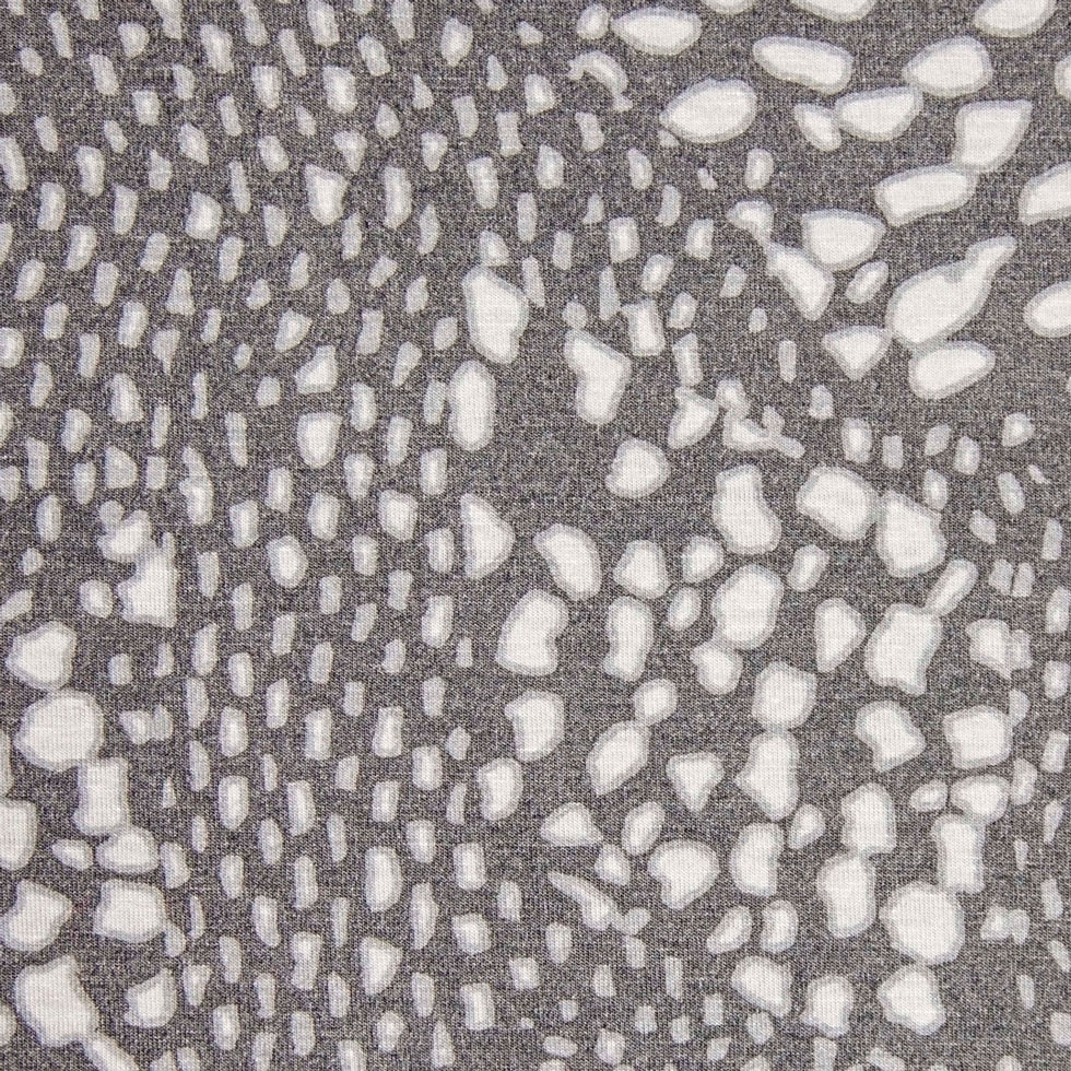 Gray/White Spotted Stretch Rayon Jersey Knit