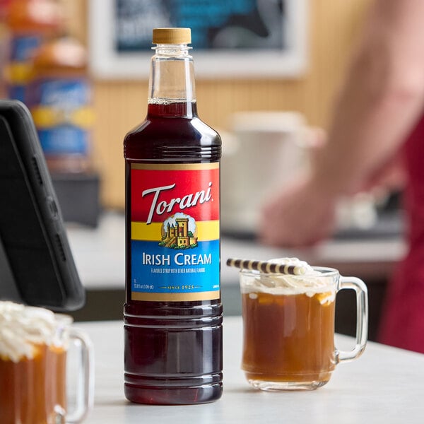 Torani Irish Cream Flavoring Syrup Plastic Bottle 1 Liter - 6/Case