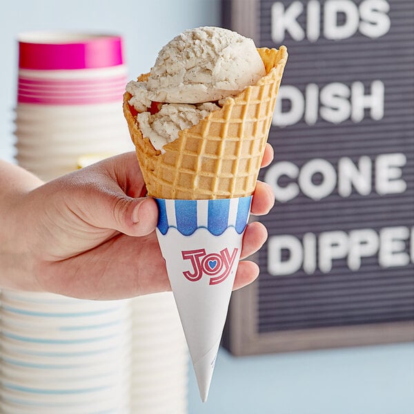 JOY Large Wide Mouth Jacketed Waffle Cone - 140/Case