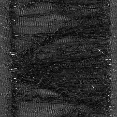 Black Metallic Eyelash Fringed Novelty Woven