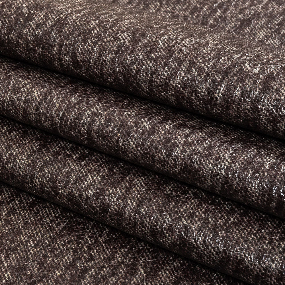 Heathered Fig Laminated Wool Tweed