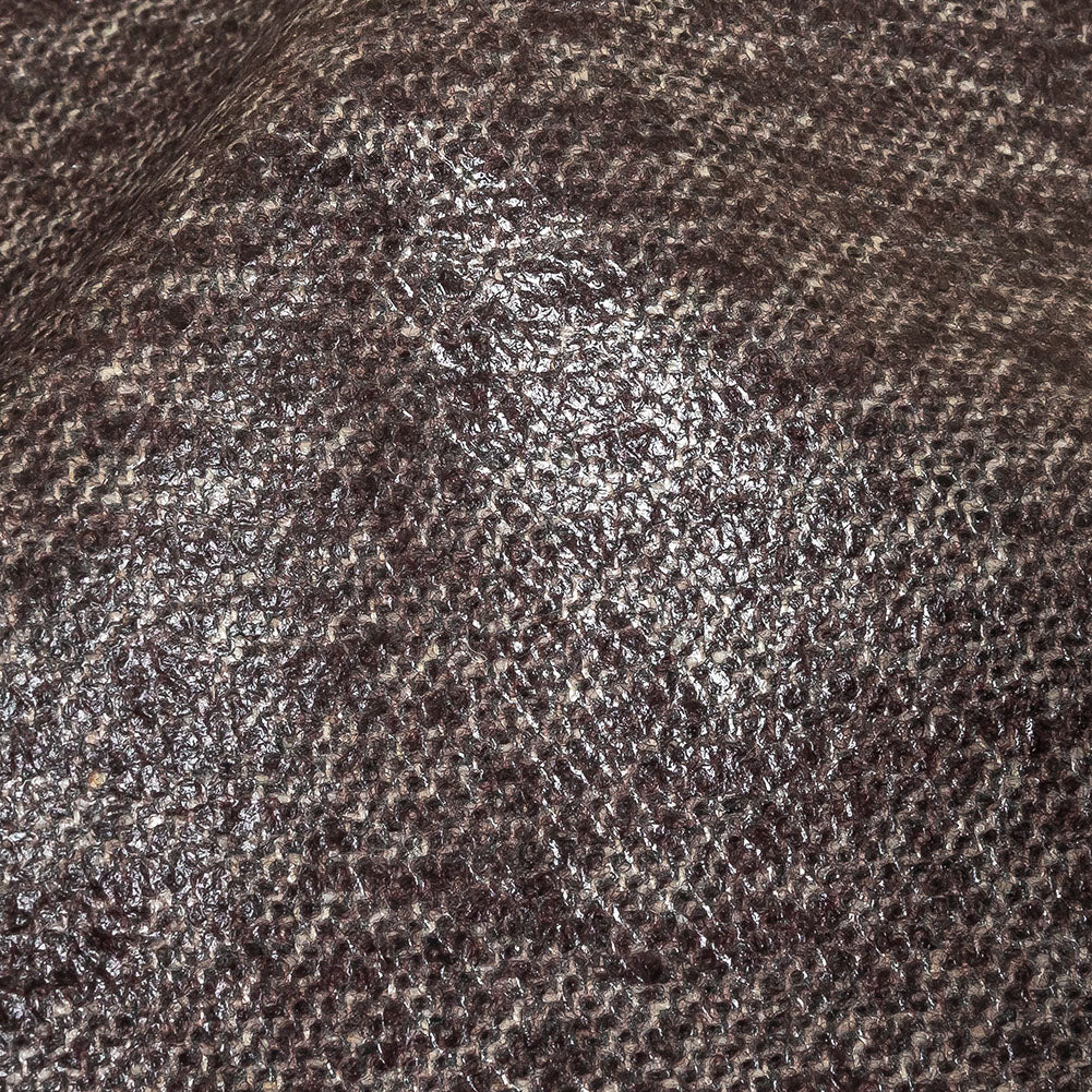 Heathered Fig Laminated Wool Tweed