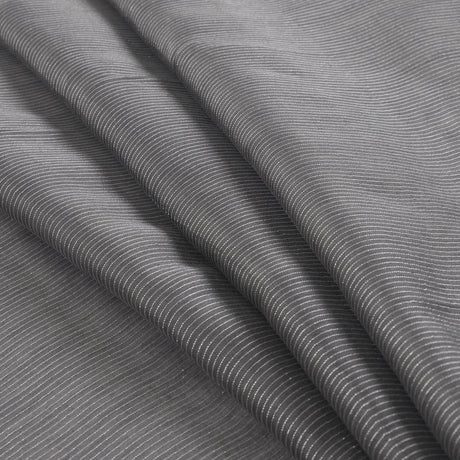 Gray/Silver Striped Polyester Chiffon