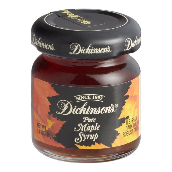 Dickinson's Grade A Amber Pure Maple Syrup 1.6 oz. - 72/Case